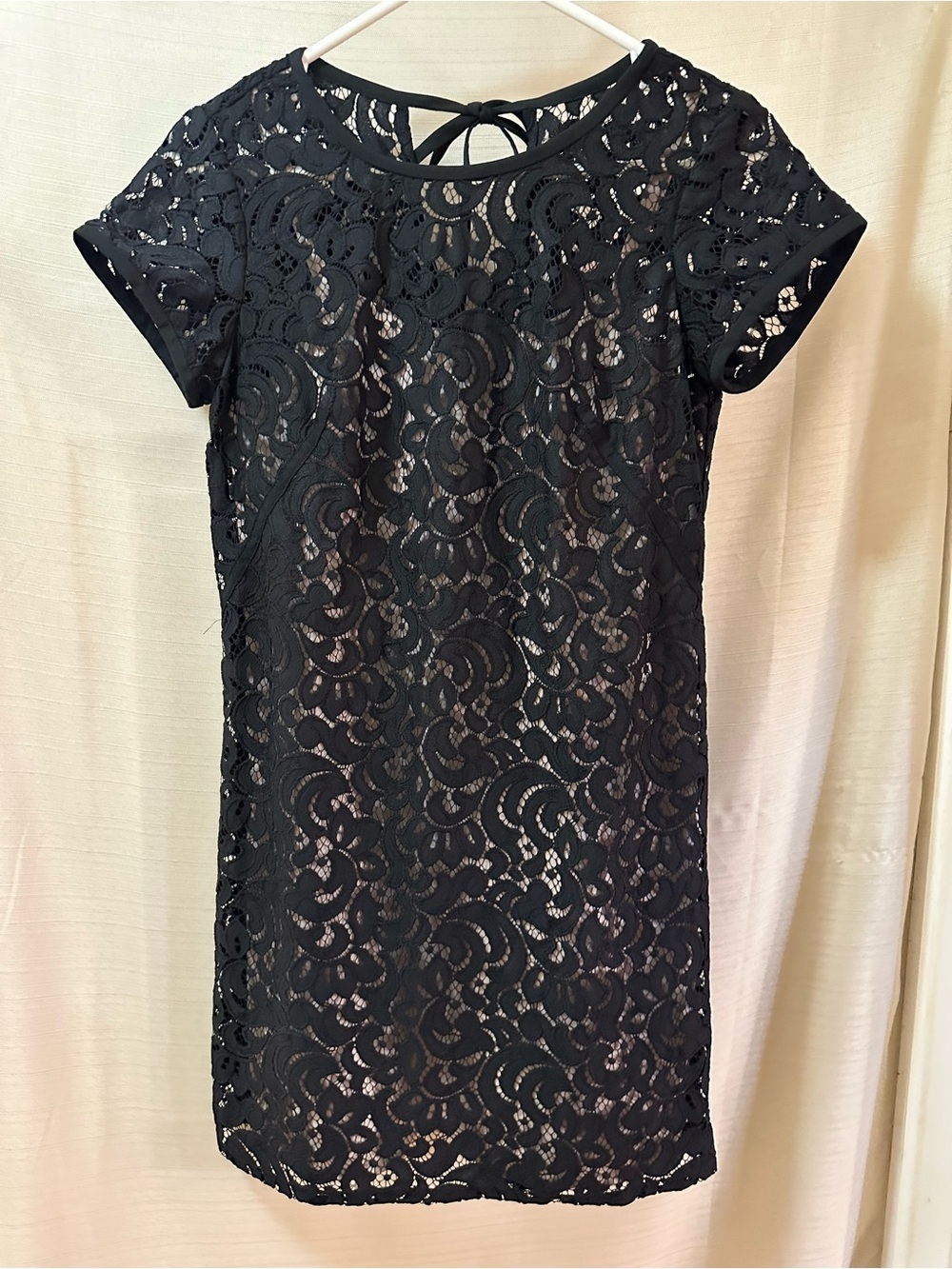 LOFT Black Lace Sheath Dress Petite 0P Fully Lined Cocktail Dress NWT